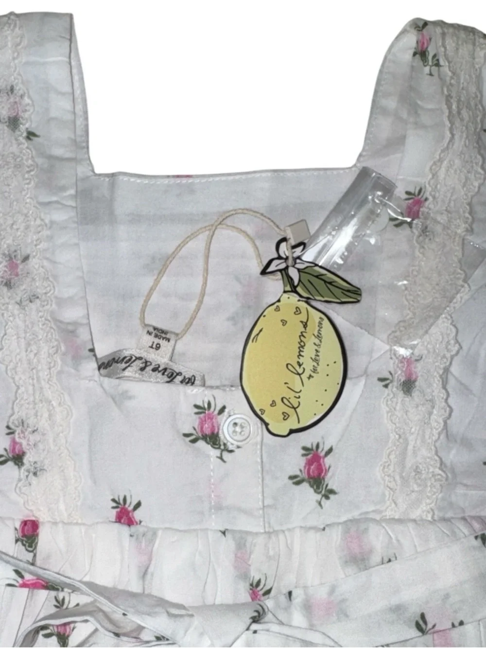 For Love & Lemons Lil Lemons Wildflower Dress 6T NWT Lace Ruffle Organic Cotton